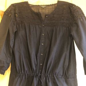 Sz lrg Ralph Lauren blk lace detail blouse